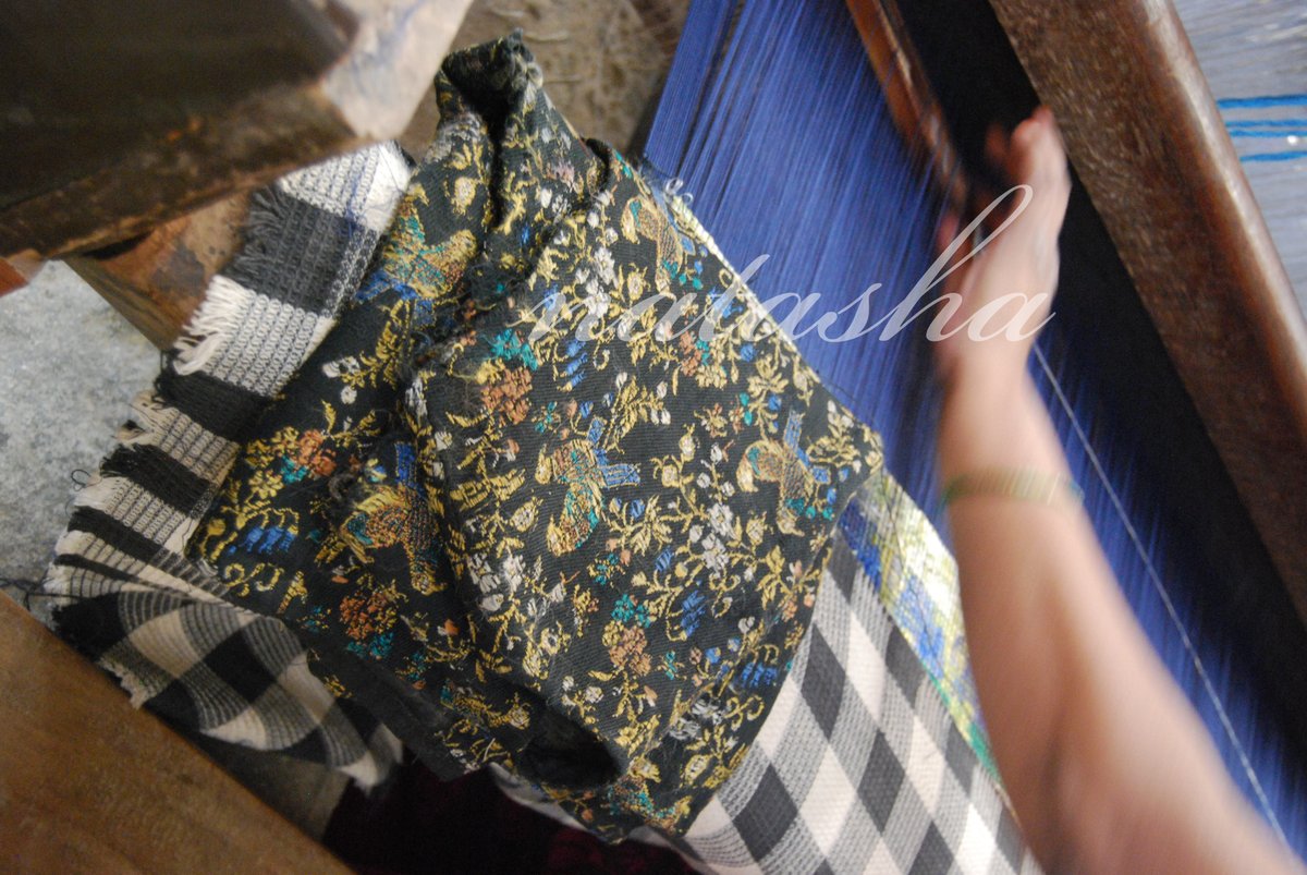 Most of them women.Women help in winding the yarn on bobbins and in 'finishing'. Some also assist the main weaver, and a few are weavers themselves.For many, spinning, dyeing, weaving and printing are secondary livelihoods. Something they do between agricultural work.+