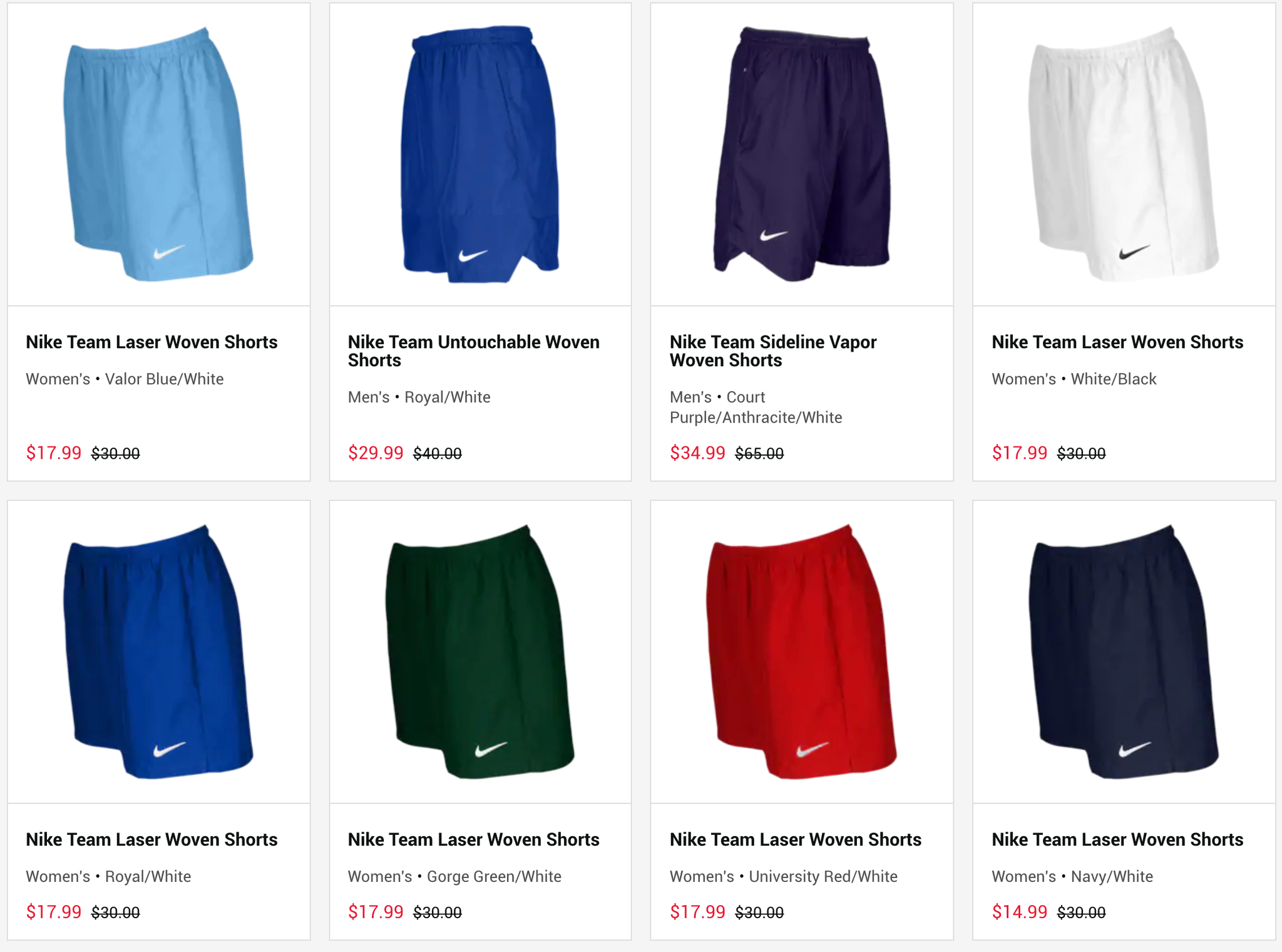 nike team untouchable woven shorts