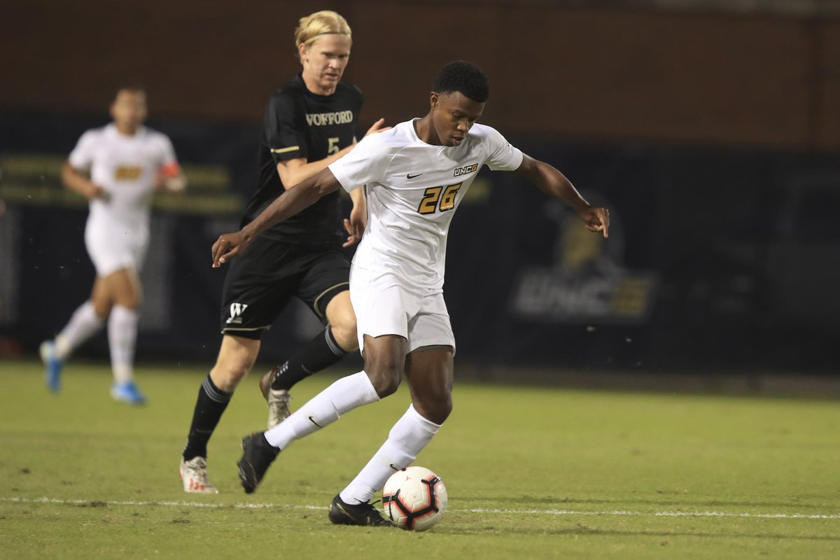 NCAA's tweet photo. Micah Albert's journey to @UNCGMensSoccer may have been unconventional, but he found a family in his teammates and coaches: https://t.co/5tBoJJtCUd https://t.co/srQQoVi72s