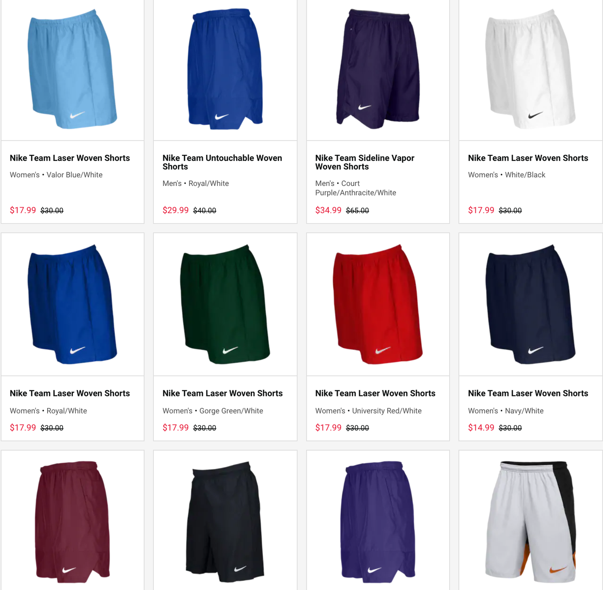 nike team sideline vapor woven shorts