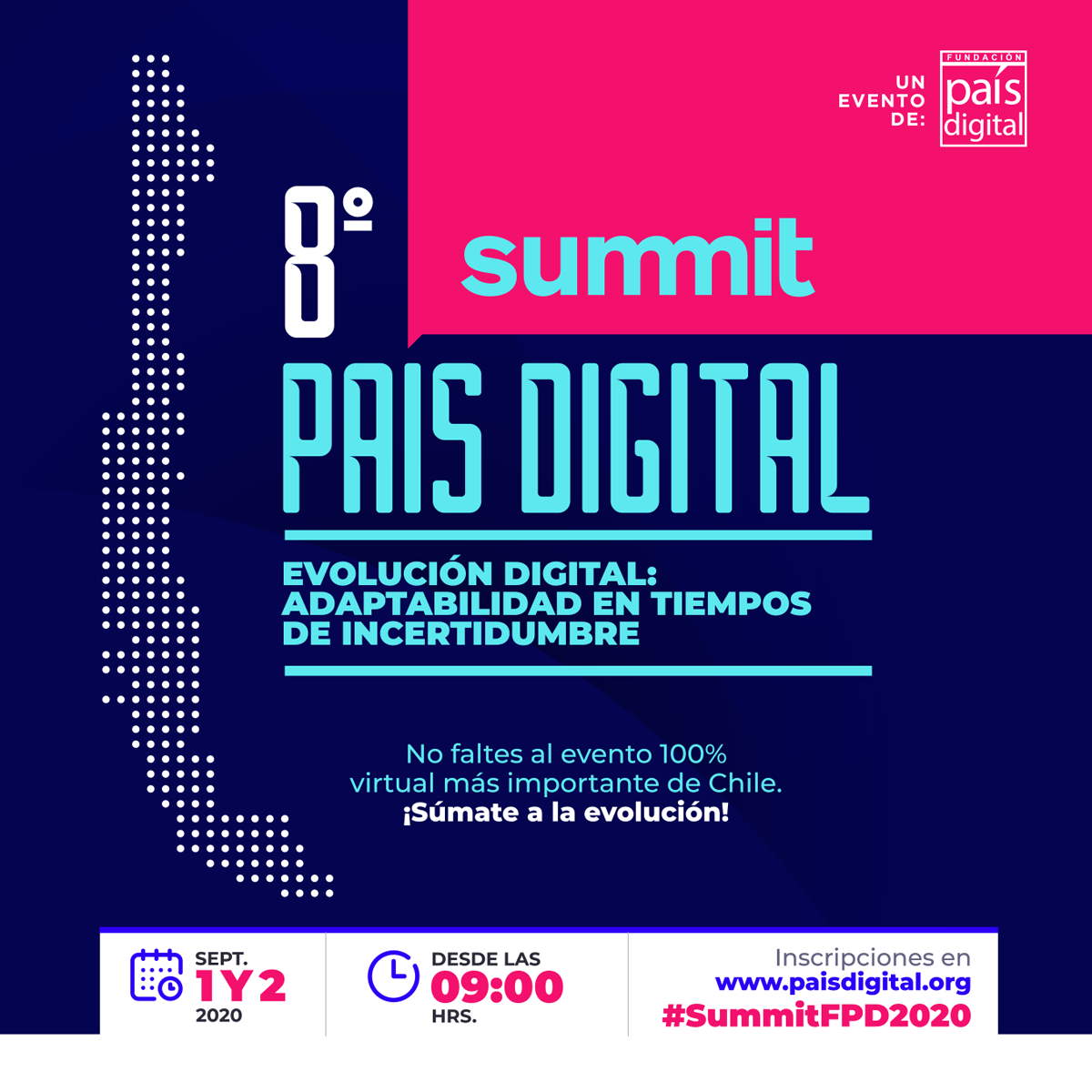 fpaisdigital's tweet photo. Atención❗️📢 Se acerca uno de los eventos más esperados del año, el #SummitFPD2020 y tendremos muchísimas novedades que iremos comentando.
📅Desde ya los dejamos invitados a formar parte del evento que será 100% virtual💻 >> https://t.co/MonpKcjyyy https://t.co/jPcbIJ43Xt