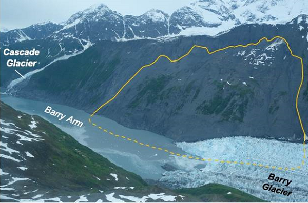 akdggs's tweet photo. A large steep slope in the Barry Arm fjord 30 miles northeast of Whittier has the potential to fall into the water and generate a #tsunami. 

DGGS scientists put together a webpage w/ more info about the hazard &amp; will update with their research.
https://t.co/c7sxVIgj9z https://t.co/rrIZMTwS65