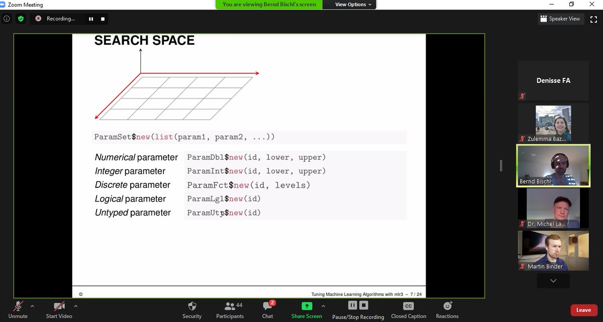 RLadiesGye's tweet photo. 📢En desarrollo📢
Ahora, @BBischl nos enseña acerca de "Tuning Machine Learning Algorithms with mlr3". #useR2020
@rladiesgps @RLadiesQuito https://t.co/iPXCPruJml