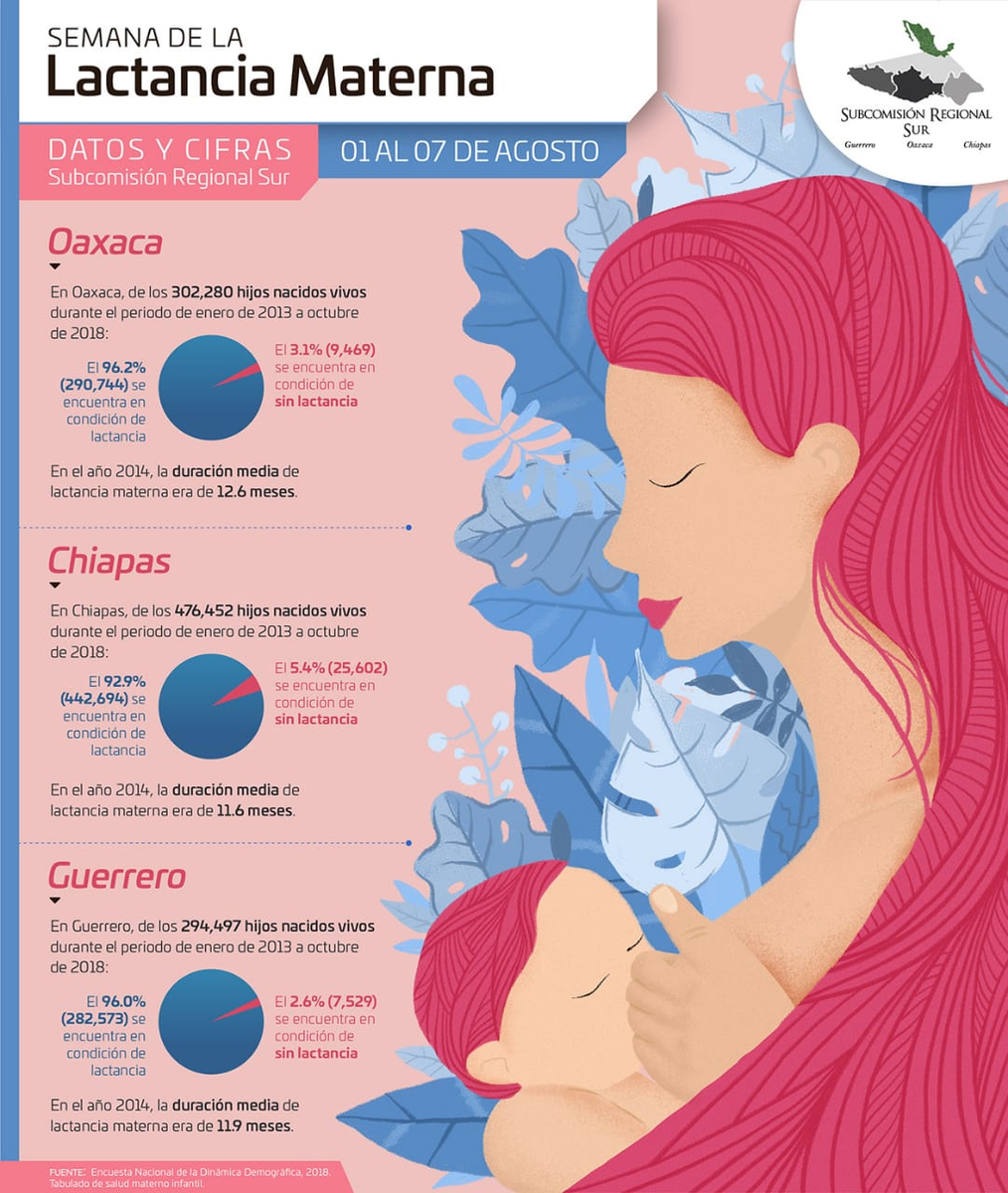 DIGEPO_GobOax's tweet photo. 🗣️📢En el marco del  la #SemanaMundialdelaLactanciaMaterna te invitamos a consultar información relacionada con este tema en los estados de #Chiapas, #Oaxaca y #Guerrero.
#InfoSur #SubSur #MxSur
@UNFPAMexico @CONAPO_mx @GabrielaRodr108 @Nacho_Amador @SMIOAXACA @servmedicoutvco https://t.co/H8Nj3Fxnm4