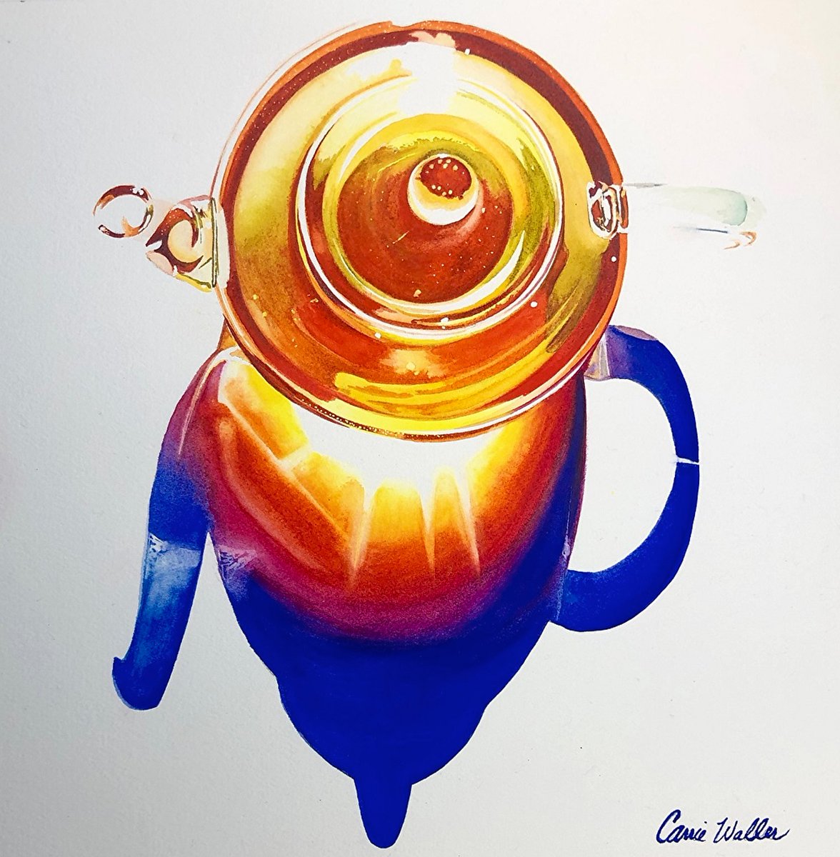 #ArtOfTheDay😍

This vibrant piece "Sunset Teapot" by watercolor artist Carrie Roets-Waller is part of the "3 Lifetimes of Discovery" exhibit.

View the exhibit online at virginiaartfactory.org/gallery
⭐️(contact jexum@virginiaartfactory.org for purchase info &amp; viewings by appointment!)