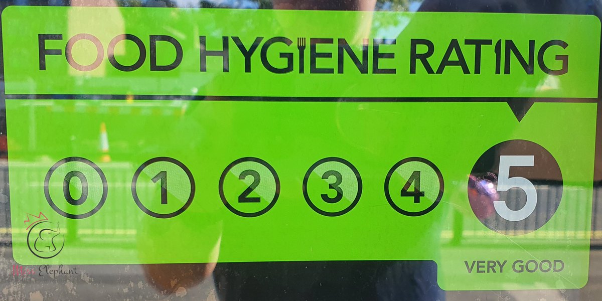 Finally we have the food hygiene rating 😁🤗🐘🐘🙌👍