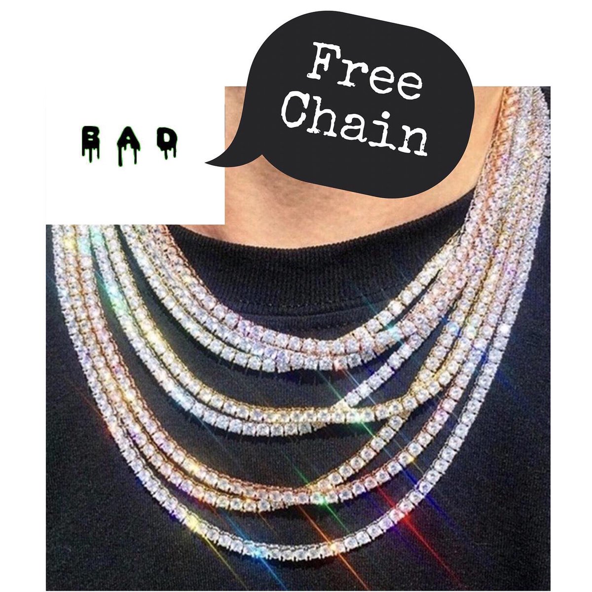 FREE CHAIN FRIDAY ⠀
⠀
Tap 👇🏽 to claim yours! ❄️⛓⠀
bornagaindrip.com/products/free-…
⠀
(Discount applies in cart)
⠀
@th3_mind @upcomingbrandz⠀
#streetwear,, #ootd, #jewelry, #streetstyle, #bornagaindrip  #offwhite #customjewelry #fashionjewelry #tennischain #freejewelry