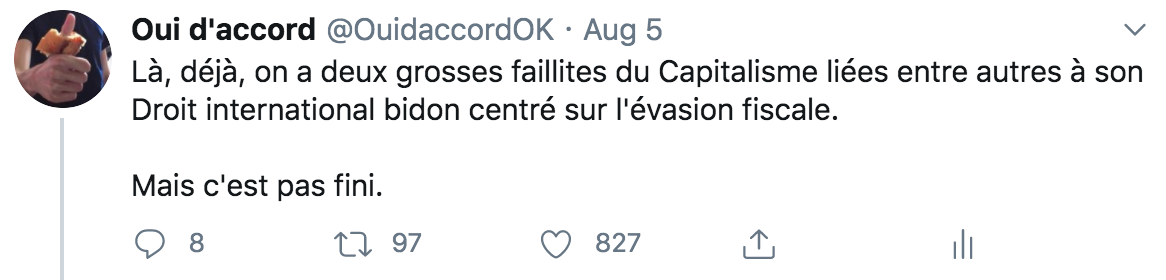 (2.a) Tout le thread, je parle de ‘faillite’ du Capitalisme.Je crois que c’est le bon mot vu qu’il n’est pas employé dans son sens légal ("faillite d’une entreprise") mais c’est pas pour autant le plus clair : "échec complet", "gros plantage", "énorme foirage", etc...