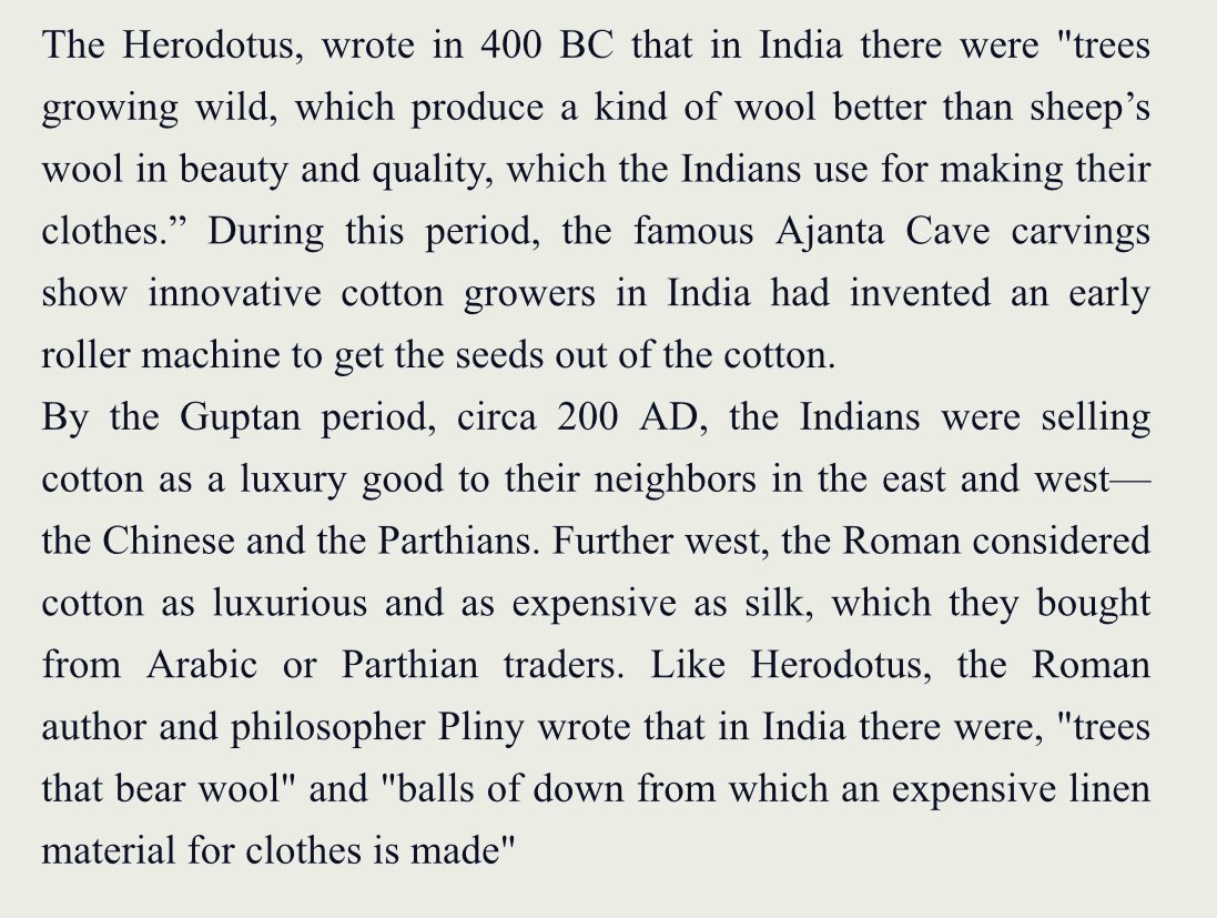 aryabhatti's tweet image. Cotton was first cultivated for clothing by Indians back in the Vedic period. 
The Greeks didn’t even know about cotton until they saw it in India! Romans considered Indian cotton a luxury item.

#NationalHandloomDay2020
#NationalHandloomDay
#Vocal4Handloom