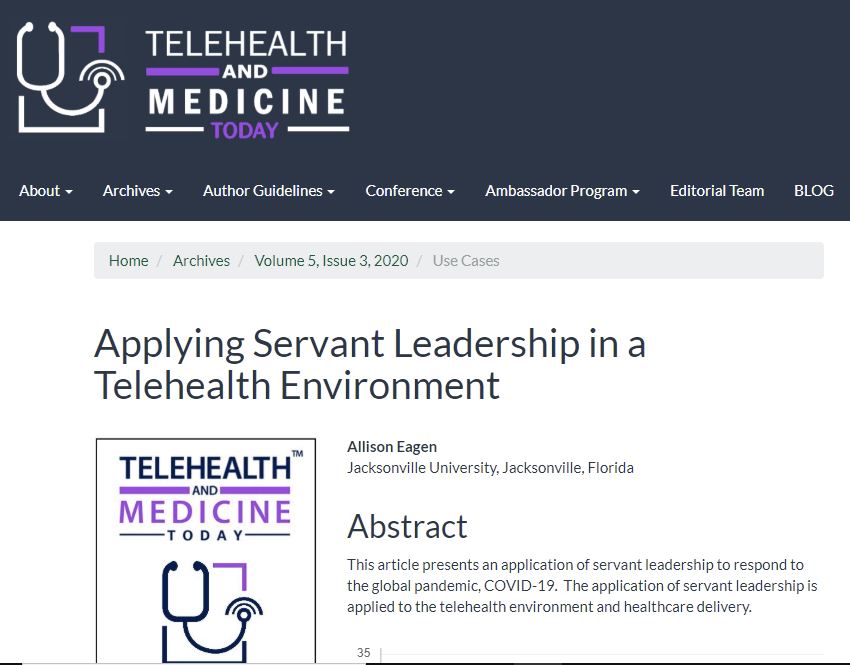 THMToday's tweet image. "Applying Servant Leadership in a #PhysicalTherapy #Telehealth Environment." A #contractemployee experience during #Covid-19 to deliver needed #patientcare.

#Openaccess #article at lnkd.in/gwccuVG

 @EncompassHealth