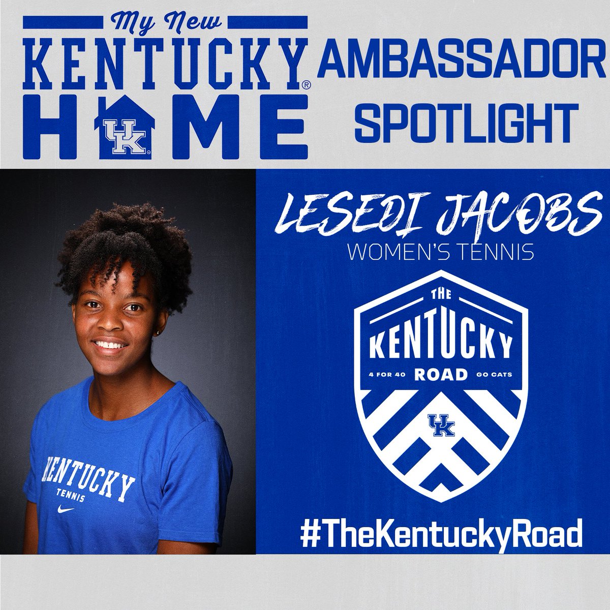 TheKentuckyRoad's tweet photo. Rounding out our #AmbassadorSpotlight series, we have Lesedi Jacobs from @UKWomensTennis! Lesedi, we are so glad your freshmen group had the chance to experience your leadership! Thanks for all of your efforts during MNKH!#SECdevelopment #TheKentuckyRoad https://t.co/nb9KQKj4aa