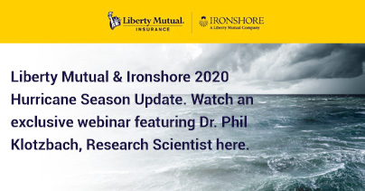 Liberty Mutual &amp; Ironshore 2020 Hurricane Season Update.
Watch an exclusive webinar featuring Dr. Phil Klotzbach, Research Scientist here lnkd.in/dzQaiuX