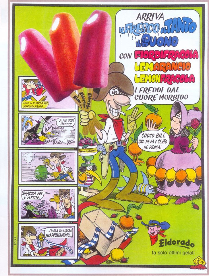 Italian gelato next: of course he's smoking in a children's advert!