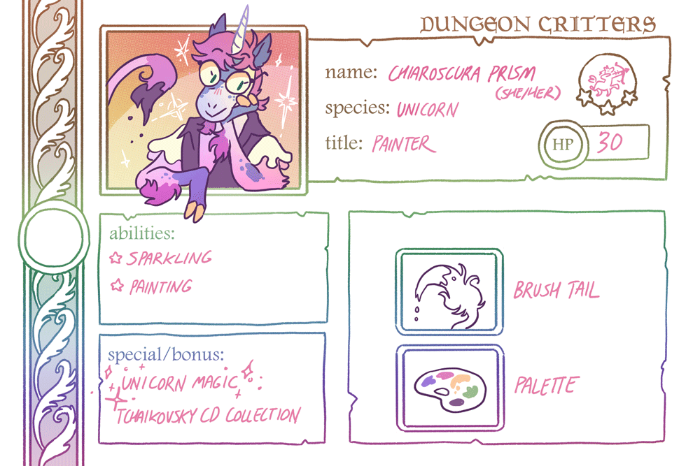 This ones me! She paints many of the paintings in the bg of the comic #crittersona https://t.co/daKgfPL6l3 