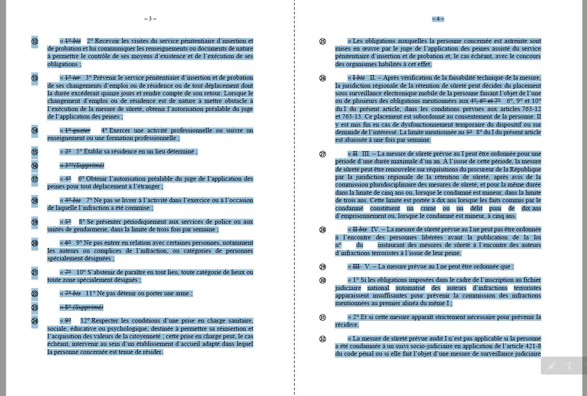 gayregis's tweet photo. Le Conseil constitutionnel vient de massacrer la #PPLTerro. 
En bleu, les dispositions déclarées contraire à la constitution (3 articles sur 4).
Seul l'article 3, introduit par le @senat, a échappé au massacre
(Via @reesmarc)
#FiersDEtreAmateurs https://t.co/GjB6YSTE7g