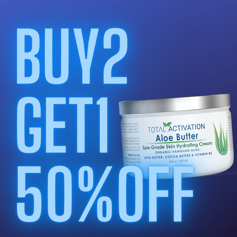 totalactivation's tweet photo. Aloe Butter, the rejuvenating power designed for the skin. 

Buy 2 units of Aloe Butter and get the 3rd at 50% off. Just use discount code CRAZYSALE upon checkout to enjoy this amazing offer. Visit https://t.co/pIjngaF9H3 today.

#TotalActivationSkin #ActivateLife https://t.co/8tRpjUNpcB