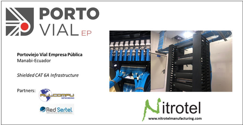 nitrotel's tweet photo. When Porto Vial EP decided to upgrade their network to Cat 6A they selected the most cost-effective solution in the Ecuador market, supporting their decision on High Quality and Performance, thus future-proofing their infrastructure. Nitrotel / Redsertel / Allcompu, https://t.co/qYDOEayawM