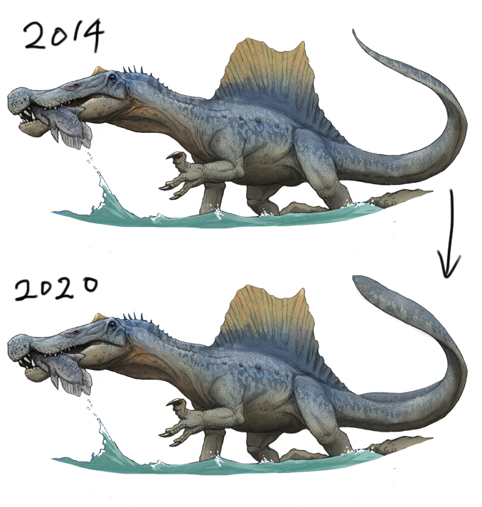 川崎悟司 イラスト担当した 恐竜 古生物 No 1図鑑 プレスリリースが出ています T Co Sdjig1sadp この図鑑の古生物のイラストを描いている最中に スピノサウルスの新復元のニュースが飛び込んできて スピノサウルスのイラストを修正して