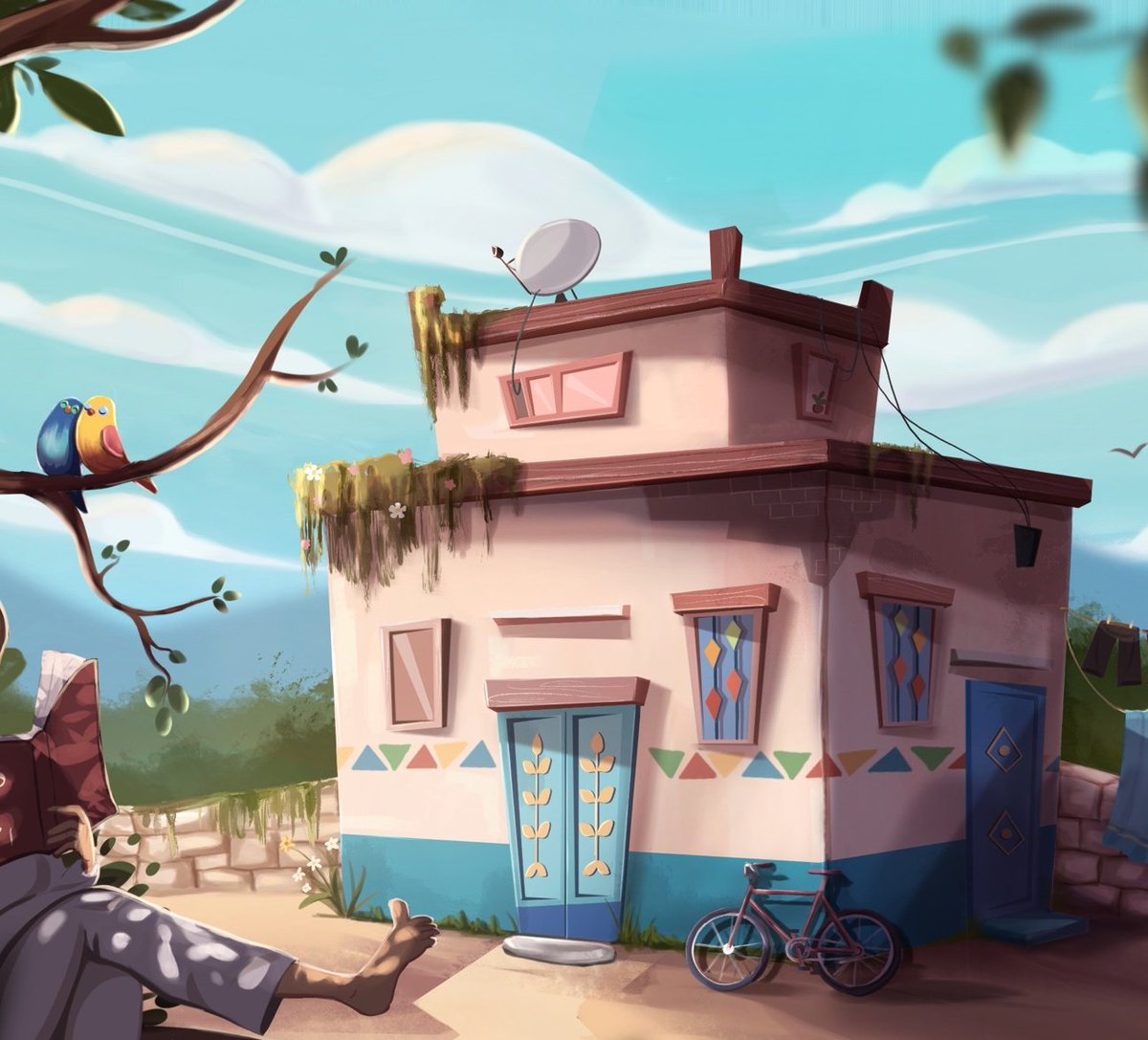 r7ma_art's tweet image. حبيت ارسم بيئة سعودية تحديدا من المنطقة الجنوبية اتمنى تحبونها 💛
#Rahmah_art