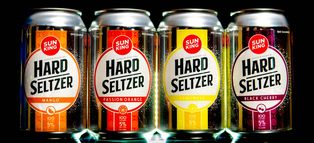 SunKingBrewing's tweet photo. The gangs all here! 

Mango 🍊 Passion Orange 🍋 Lemonade 🍒 Black Cherry 

Stay tuned for final details on when we will release the limited variety 4-pack!

#hardseltzer #sunkinghardseltzer #sunkingbrewery https://t.co/dCRURMsZuT
