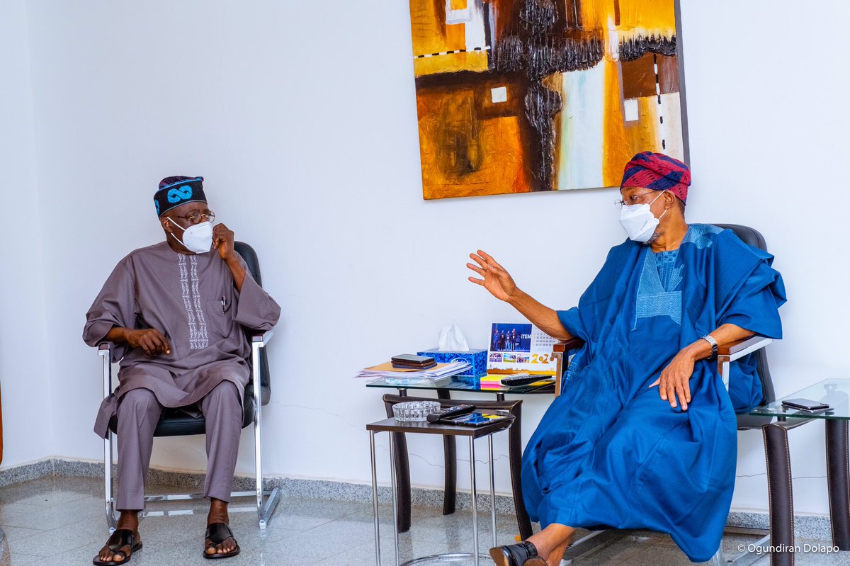 Photos: Earlier this evening, I paid a courtesy visit to my Leader, Mentor and National Leader of the All Progressives Congress, APC, Asiwaju Bola Ahmed Tinubu (<a href="/AsiwajuTinubu/">Bola Ahmed Tinubu</a>).

#APC #Progressives #ForwardTogether