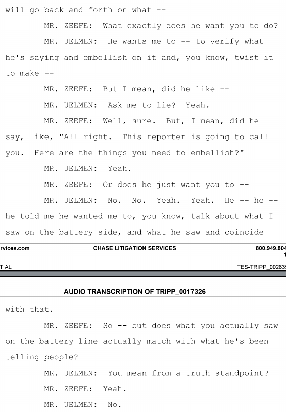 Let's be clear about the stuff that Tripp is feeding Linette, and what he wants Uelmen to "back up": He's lying.And he wants Uelmen to lie for him, too.