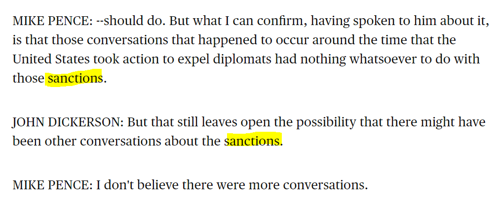 23/ it's too bad that Graham didn't press Yates on chronology. anyway on Jan 15, Pence told CBS not just that Flynn hadnt talked about sanctions, but also not about expulsions. First was true, 2nd wasnt.   https://www.cbsnews.com/news/michael-flynn-timeline-contacts-with-russia-ouster-guilty-plea/