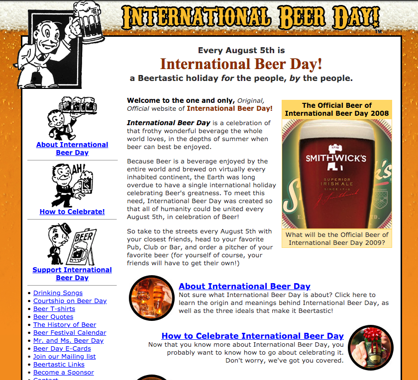 allforJesse's tweet photo. It's surreal how far #internationalbeerday has come these past 13 years. From word of mouth + a ridiculous hand-made website, to international brand recognition + a  holiday celebrated by millions around the world. Happy International Beer Day Everyone! (Especially @evanhamilton) https://t.co/Fv4m4U1vEJ
