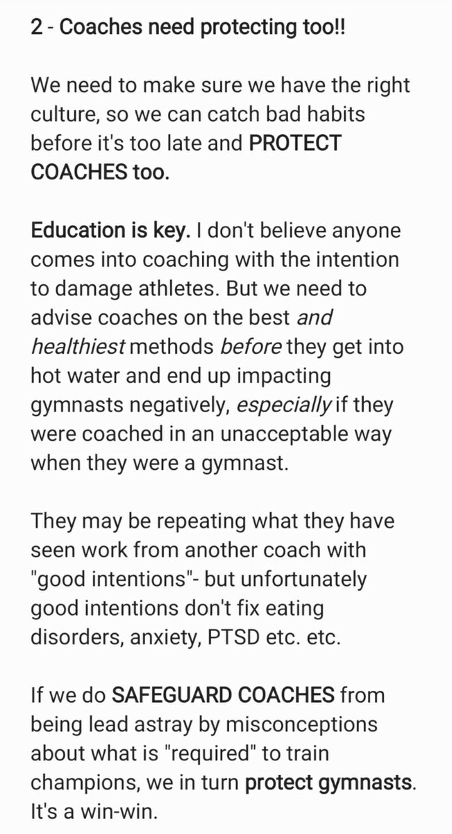 Coaches need protecting too  Education is key!!! It helps coaches to be safe and in turn helps protect gymnasts- a win-win!  #gymnastalliance (Plus actually supports healthier, longer and more fruitful, successful careers- without burn out, health issues etc!)