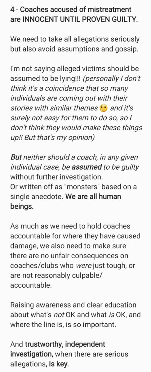 The only consistent and fair approach: innocent until proven guilty. Trustworthy, independent investigation is essential, for gymnasts and coaches.  #gymnastalliance