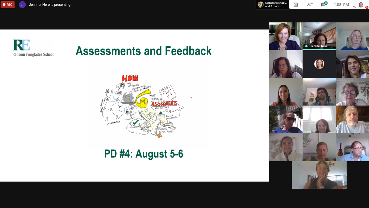RansomEverglade's tweet photo. RE faculty participate in Week 4 of remote learning training with new CTO Linda Lawrence and the Faculty Technology Task Force, sharing ideas and strategies, reviewing new tools and working together to ensure a seamless start to the 2020-21 school year. #REproud https://t.co/A75qn4JgiI