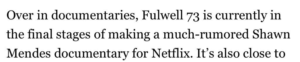 MendesUpdatesJP's tweet photo. 📲| 「ドキュメンタリーでは、Fulwell73は現在、噂されているNetflixのショーン・メンデスドキュメンタリーは制作の最終段階に入っています。」- @DEADLINE https://t.co/r1v8FVgLzy