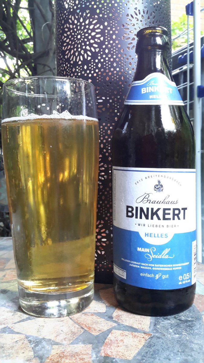 German saying: You can not stand on one leg alone. 

So here is my No. 2 for this evening: A Helles from Brauhaus Binkert in Breitengüssbach / Franconia. #InternationalBeerDay  #Prost  and #Cheers 

(Wat Krupp in Essen, sind wir im Trinken ; )