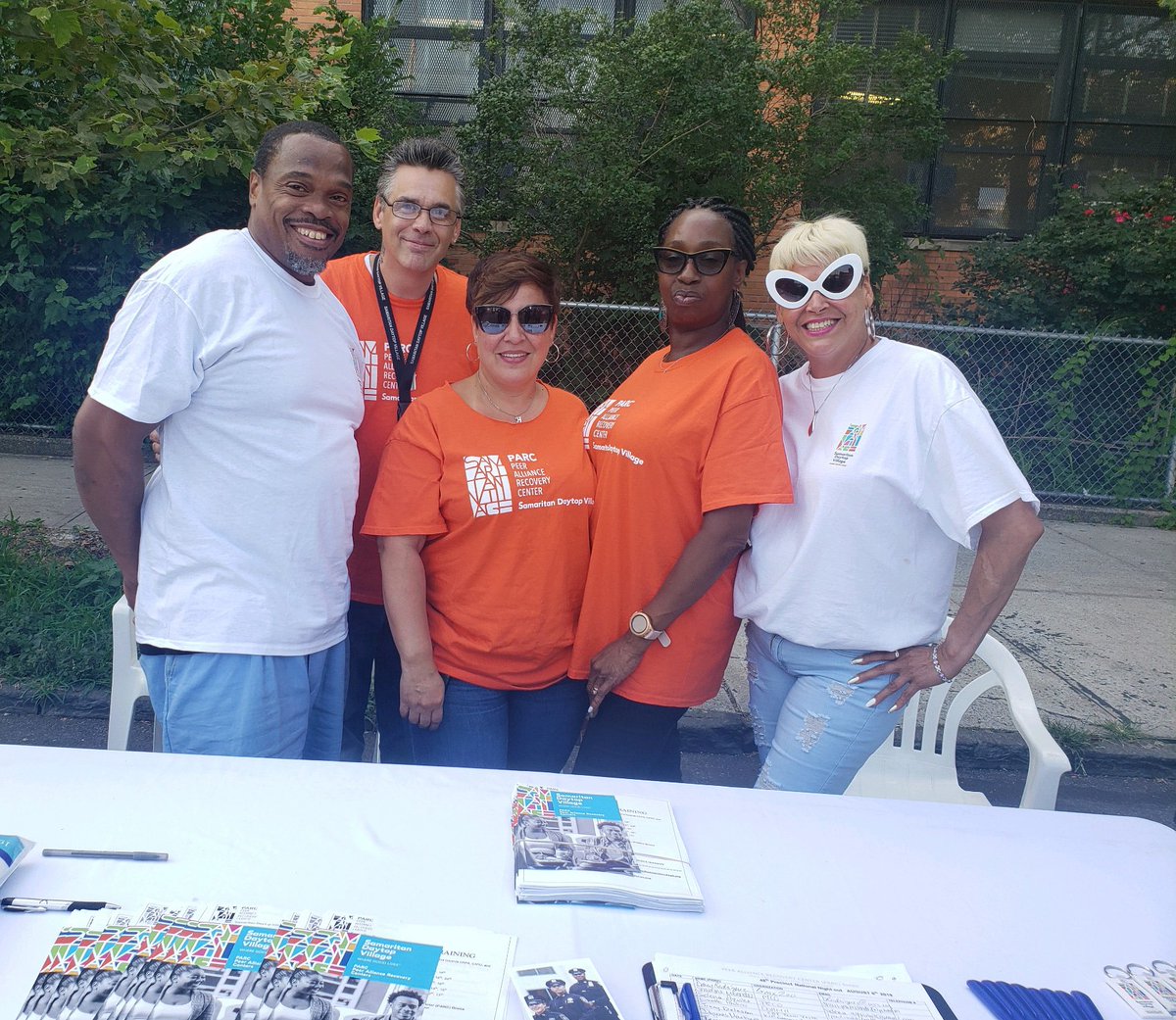 Flashback Friday! Last year our PARC Bronx team participated in  @NYPD48Pct Community Council's #NationalNightOut event. The quintet was promoting the upcoming grand opening of #PARCBronx at 368 E. 148th St. in #theBronx.  #recoveryfromaddiction #recoverycoach #peerservices