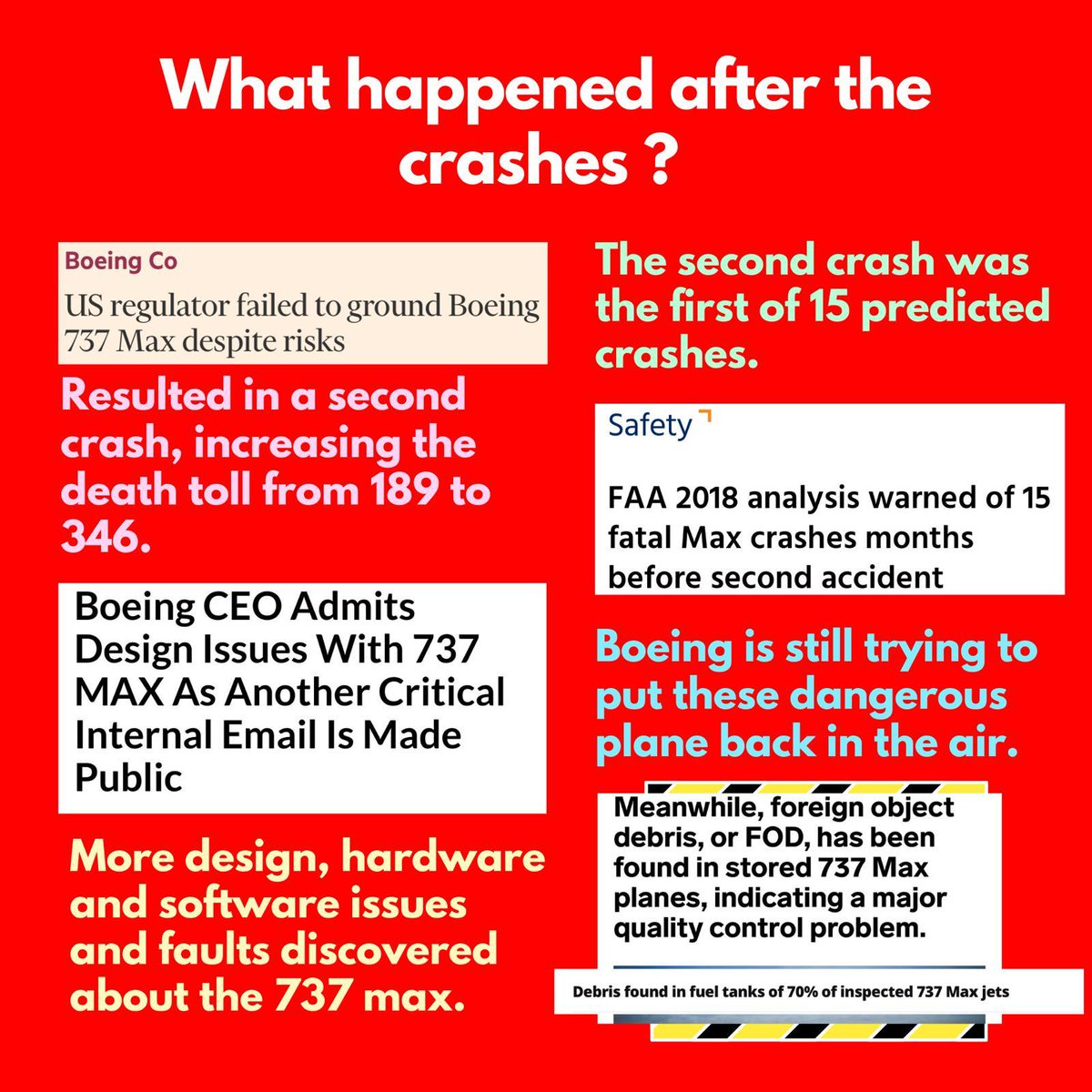 AdhochDennises's tweet photo. The regulator failed to ground the 737 MAX after Lion Air crash. So ET302 followed🤦🏿‍♂️.

And since then, instead of taking responsibility and grounding the flying coffins forever, @Boeing is doing all they can to put it back on air.

#AxeTheMAX https://t.co/6aoCIUfQEG