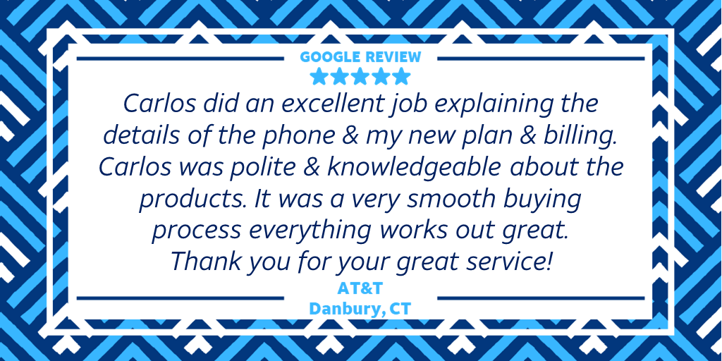 TheRealOurNE's tweet photo. Happy #5StarFriday, New England! Today we're shouting out Carlos from the #Danbury, CT store! Carlos was "polite &amp; knowledgeable" while helping this #customer get a new phone! Top notch customer service &amp; a smooth buying process are our top priorities. Great job Carlos! #OurNE https://t.co/e3y2XXSMko