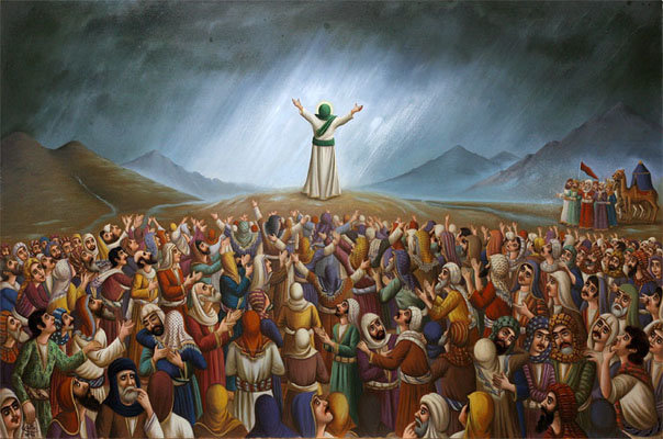 9. The following is a part of his speech which has been widely narrated by the Sunni traditionists"It seems the time approached when I shall be called away (by Allah) and I shall answer that call. I am leaving for you two precious things and if you adhere to them both,..