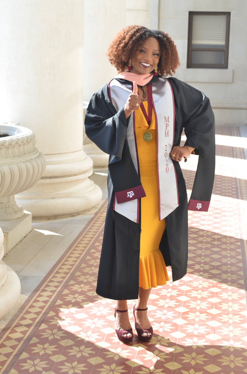 Team_BLONDIE's tweet photo. Brittany A. Brayboy, MPH 🎓🎉👍🏾#TAMUgrad #Whoop #gradszn https://t.co/QmlW6F97it