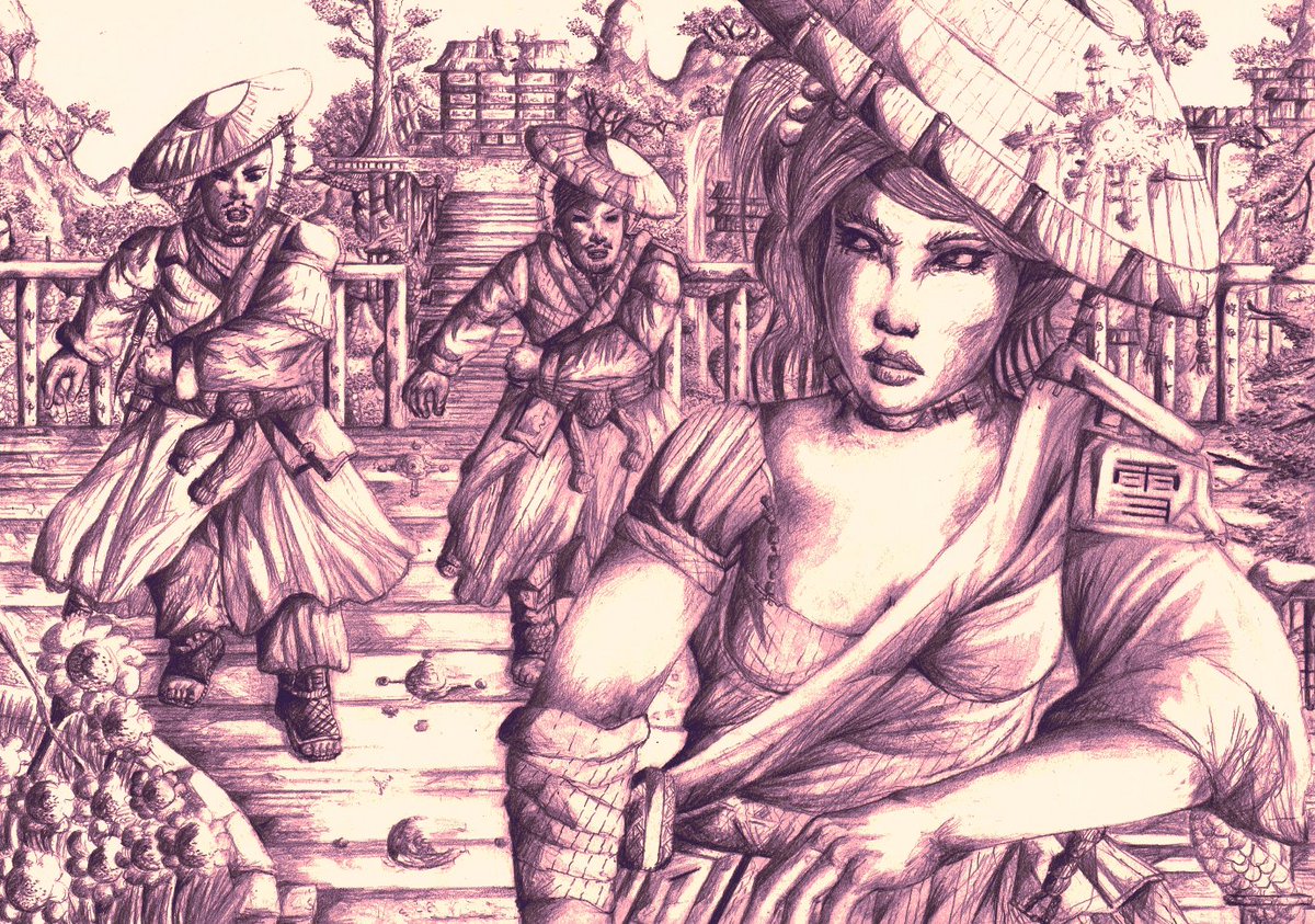 Reminding this new path is the only way to be hide from the polar event her hand hesitate to cut some idiots but as soon as she uses it they will know Ayumi is back and she doesn't want that for keeping her sister safe. She chose to leave the blood path quiet for another day. #絵