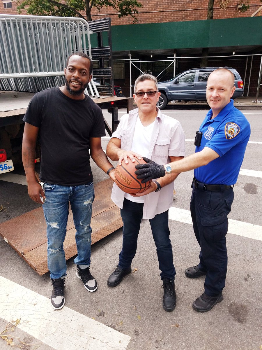 NYPD23Pct's tweet photo. When Michael @Parker_Approved needed a little help help to promote social distancing at the @UnionSettlement #EastHarlem Youth Opportunity Hub Hoops by the River Tourney, he called and we answered. #BetterTogether. https://t.co/adJKdreifL