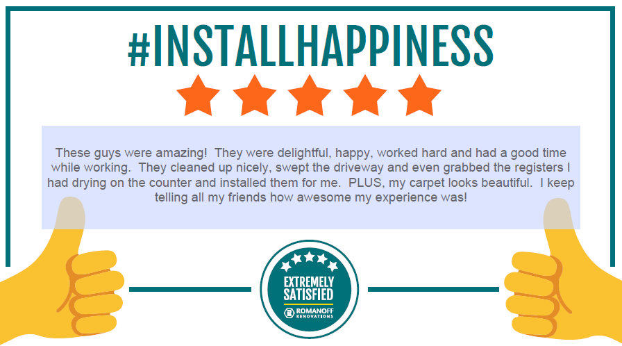 Customer Rhonda couldn't stop RAVING about Henry &amp; Crew! Way to #Installhappiness guys ❤️