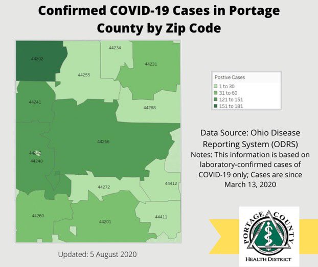 Map Of Portage County Ohio Portage Co Health On Twitter: "Please See The Zip Code Map For Portage  County. The Map Shows Laboratory-Confirmed Cases Of Covid-19 As Of  3/13/2020. We Will Have Updated Zip Code Maps Every