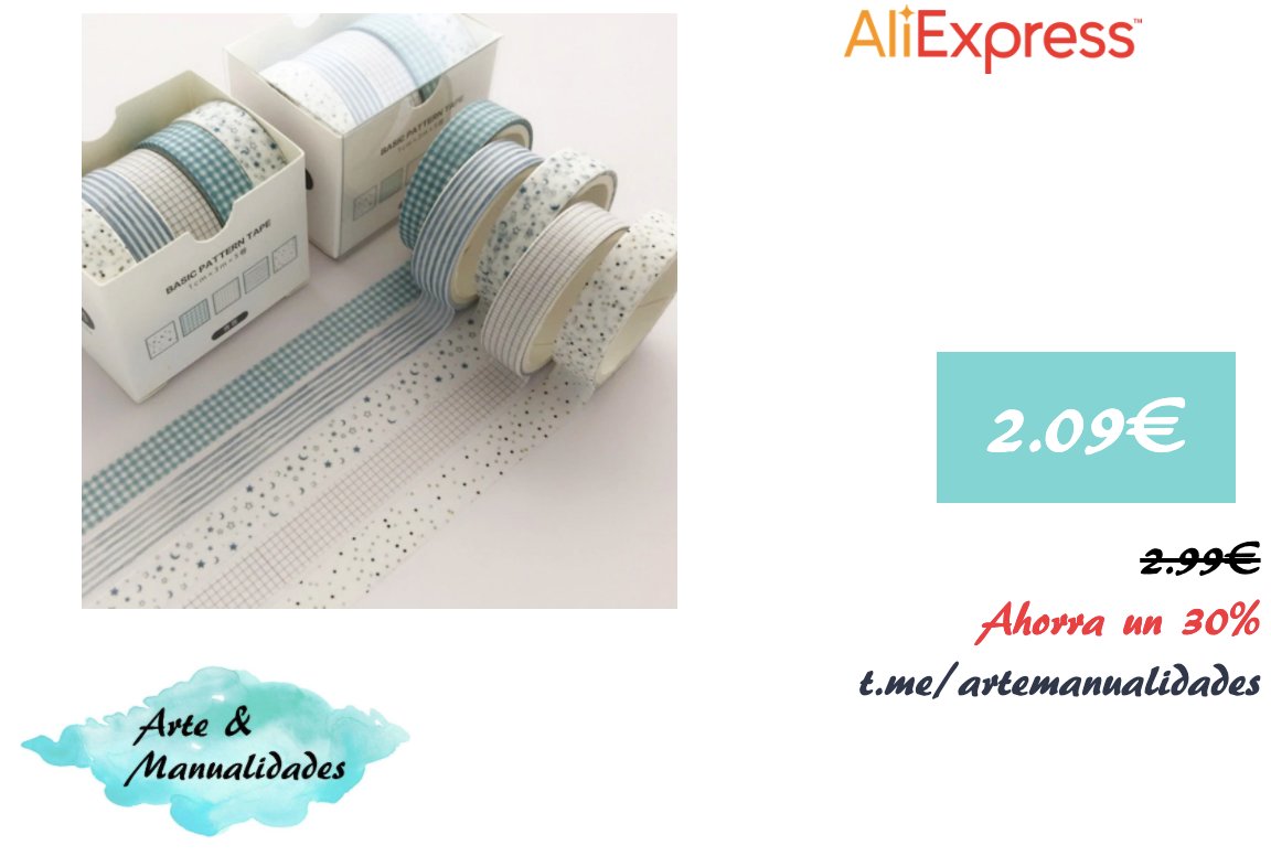 ♦️OFERTA❗️#Aliexpress 

✨ Preciosa y elegante washi tape para tus manualidades desde solo 2,09€ !! (PVP: 2,99€)

⚡️Ahorra un 30%!! ⚡️

⭐️Enlace: buff.ly/30AZr6d

#ofertas #deals #chollos #offers #diy #crafts #washitape #arte #art #manualidades