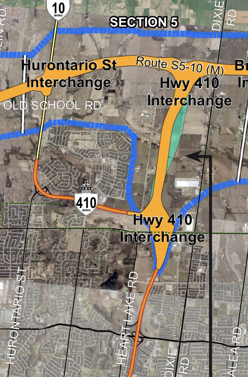 MayfieldWest's tweet photo. The preferred route has been announced for the gta west corridor. (Our newest 400 series highway)
Here is how it affects our neighborhood. 410 interchange to our east and a new highway just north of old school.  What do you think? #caledon #onpoli https://t.co/iW4YHqqwhP