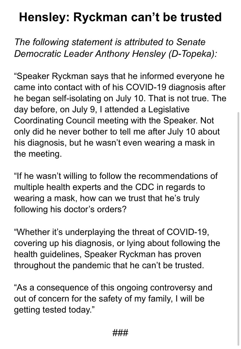 FOR IMMEDIATE RELEASE #ksleg