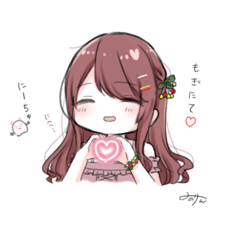 1girl closed eyes solo heart heart hands hair ornament long hair  illustration images