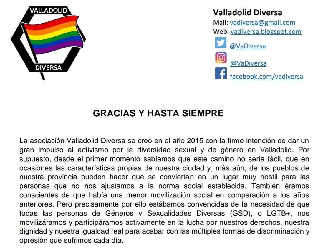 VaDiversa's tweet photo. Comunicado: gracias y hasta siempre.

(Enlace al texto completo para las personas ciegas o con problemas de visión que usan lectores de pantalla: https://t.co/uEI36Nf1aw) https://t.co/Vzd991WJXt