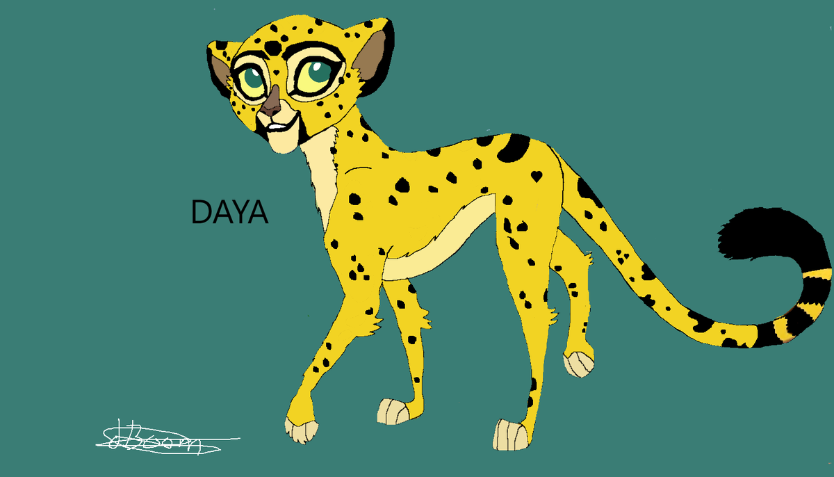 Name: DayaGender: FemaleAge: AdultSpecies: Eastern Arabic CheetahParents: Binti (Mother), Asafa (Father, Left After Binti Told Him She Was Pregnant.)Siblings: None, An Only Child.Mate:  @tlgsaahsa Cubs:  @AzaadThe