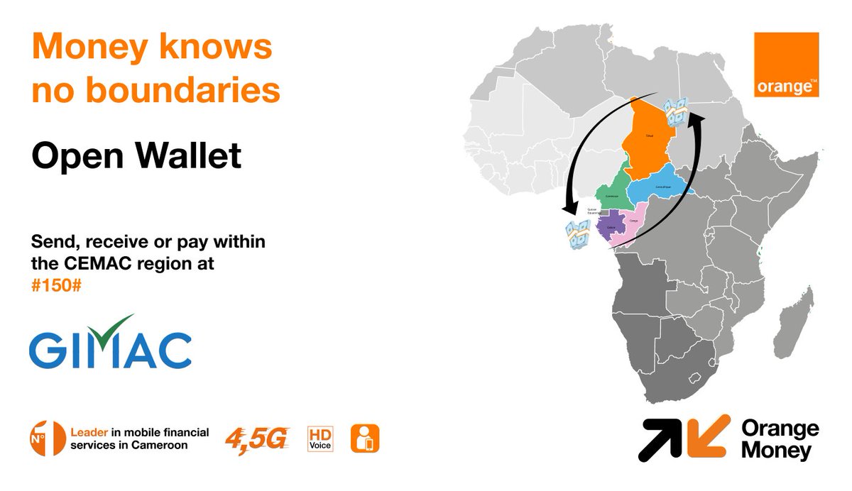 Orange_Cameroun's tweet image. Money knows no boundaries! 👌👌👌

Send or withdraw money, make payments easily across the CEMAC region thanks to Orange Money&apos;s Open Wallet service. 
Dial #150# and manage everything wherever you are in the region without stress and safely 😉 

#OrangeMoney
#OpenWallet