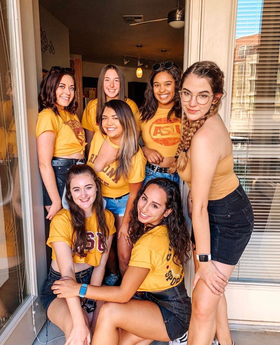 We are SO pumped for football season and cheering on ASU with our sisters!! 🏈💛 #asusigmakappa #gogreek #asu24